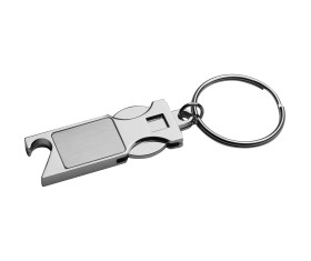 Keychain with shopping coin and bottle opener