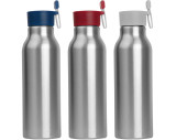 Metal drinking bottle with silicone lid